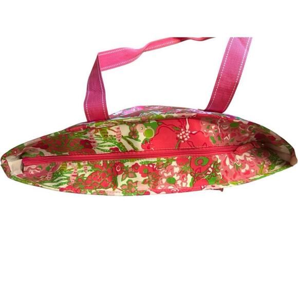 Lilly Pulizer Pink Beach Rose Insulated Large Shoulder Tote Bag Picnic Cooler - Picture 7 of 10